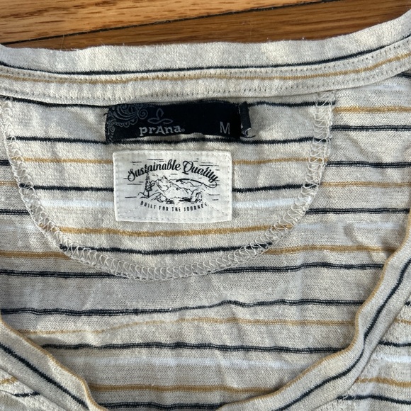 Prana Striped Tank Top in Gray and Cream - Picture 3 of 4